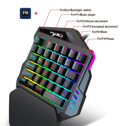 Комплект из клавиатуры, мыши и клавиатуры для одной руки HXSJ P6+V100+A883 + игровой мыши
