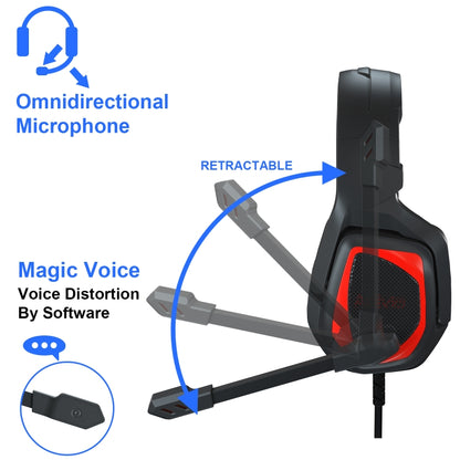 Anivia MH602 3,5 mm vadu spēļu austiņas ar mikrofonu