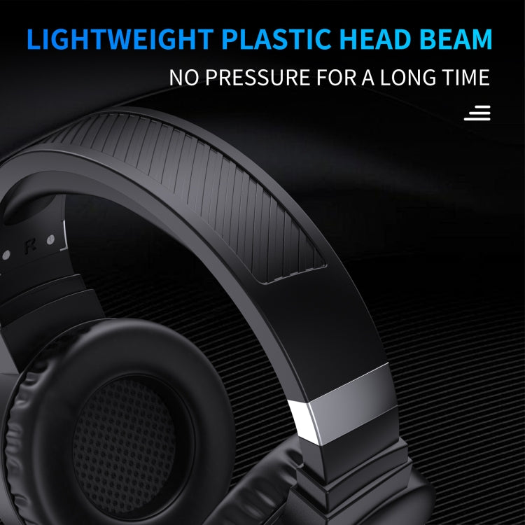 Стереогарнитура HXSJ F16 3,5 мм + USB-порт с RGB-подсветкой и микрофоном