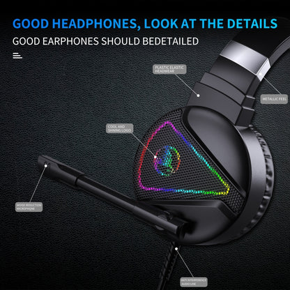 Стереогарнитура HXSJ F16 3,5 мм + USB-порт с RGB-подсветкой и микрофоном