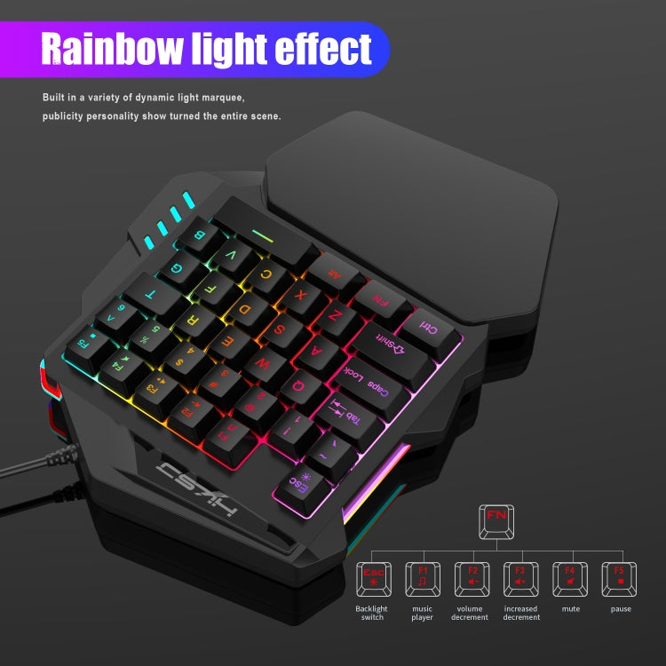 Комплект HXSJ V100+A883+P8: клавиатура для одной руки + игровая мышь для программирования + конвертер клавиатуры и мыши