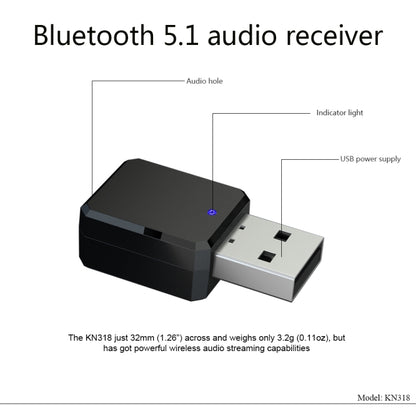 Адаптер аудиоресивера USB Bluetooth 5.1 KN318