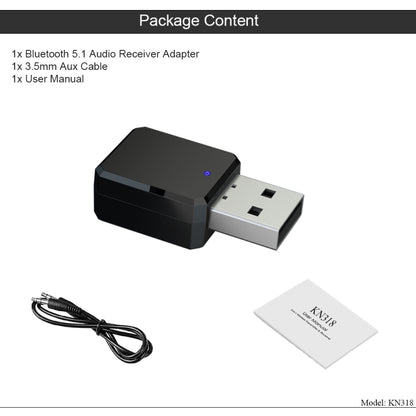 Адаптер аудиоресивера USB Bluetooth 5.1 KN318