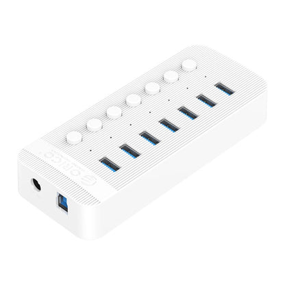 ORICO CT2U3-7AB-WH 7 в 1 многопортовый USB-концентратор с пластиковыми полосками и индивидуальными переключателями,