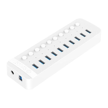ORICO CT2U3-10AB-WH 10 vienā plastmasas svītru daudzportu USB centrmezgls ar individuāliem slēdžiem,