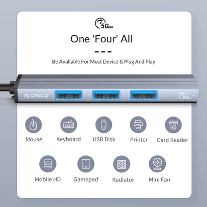 Док-станция ORICO AH-12F 4 в 1 Type-C / USB-C - USB 3.0 HUB
