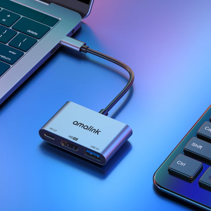 Адаптер amalink 9175D Type-C/USB-C на HDMI + USB 3.0 + PD HUB