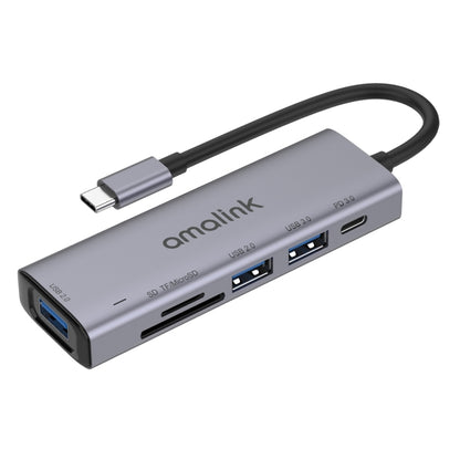 Многофункциональная док-станция-концентратор amalink 95120D Type-C / USB-C для SD/TF + 3 порта USB + PD 3.0