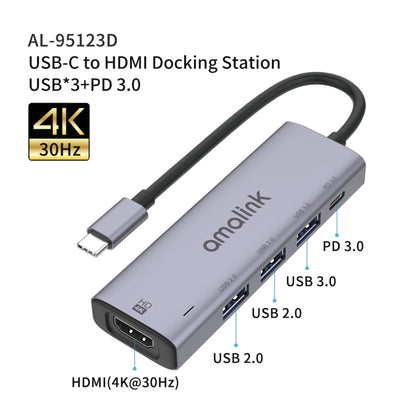 Многофункциональный концентратор amalink 95123D Type-C / USB-C - HDMI + 3 порта USB + PD 3.0