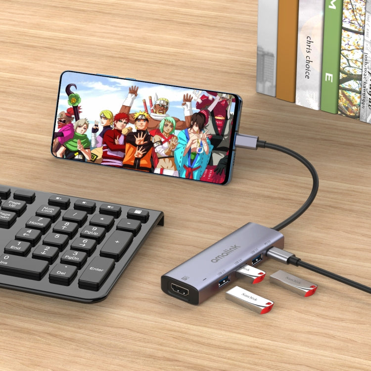 Многофункциональный концентратор amalink 95123D Type-C / USB-C - HDMI + 3 порта USB + PD 3.0