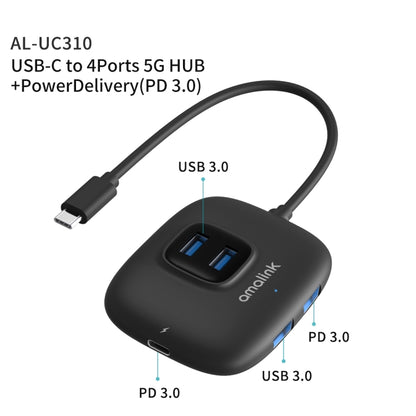 Многофункциональный концентратор amalink UC310 Type-C / USB-C на 4 порта USB