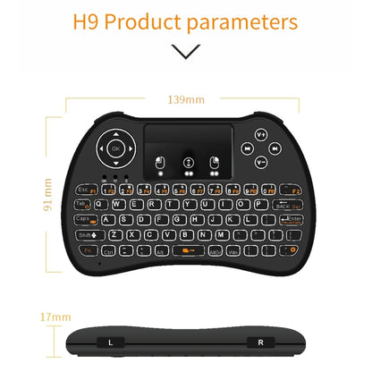 Беспроводная мини-клавиатура Air Mouse H9 2,4 ГГц с QWERTY-клавиатурой, белой подсветкой и сенсорной панелью для ПК и телевизора