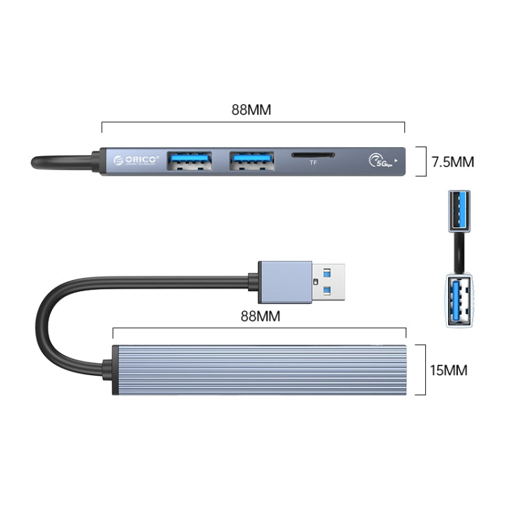 ORICO AH-A12F USB 3.0x1 + USB 2.0x2 + TF-карта - USB 3.0 HUB адаптер