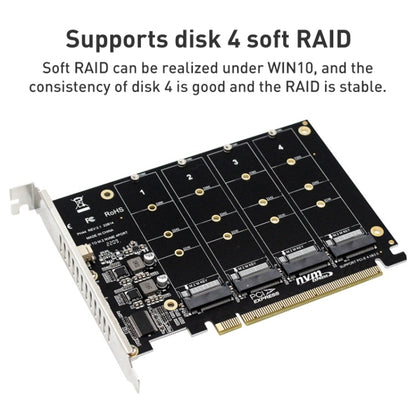 Карта массива дисков PH44 NVME с 4 дисками Карта массива с разделением сигналов PCI-E