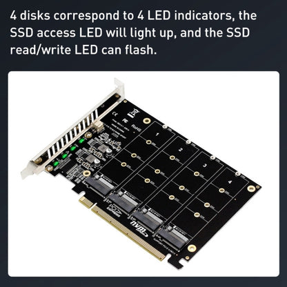 Карта массива дисков PH44 NVME с 4 дисками Карта массива с разделением сигналов PCI-E