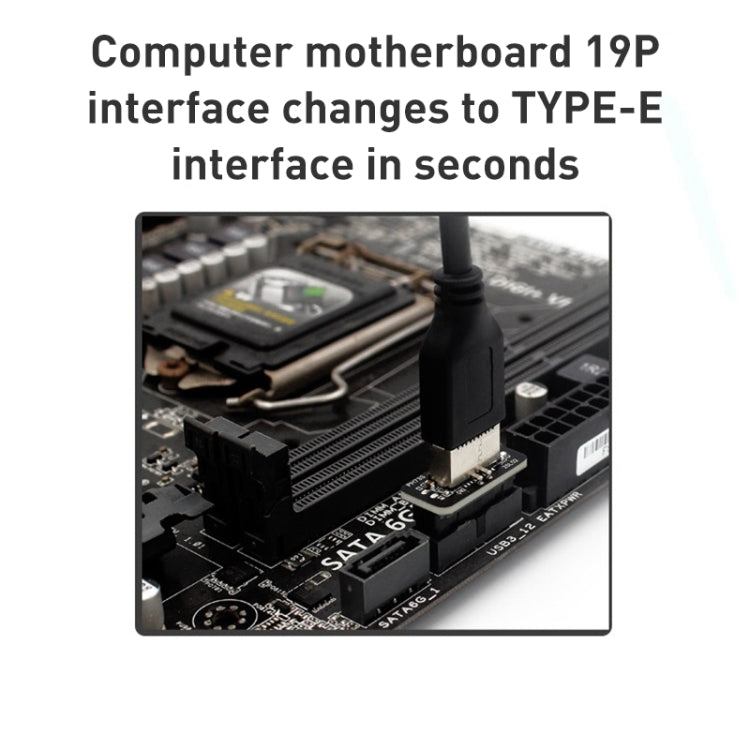 10 gab. 73S mātesplates USB 3.0 19P/20P uz E90 tipa grādu adapteris