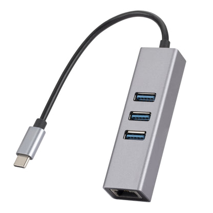 SL-030 USB-C / Type-C uz Gigabit Ethernet RJ45 un 3 x USB 3.0 adaptera pārveidotājs centrmezglam