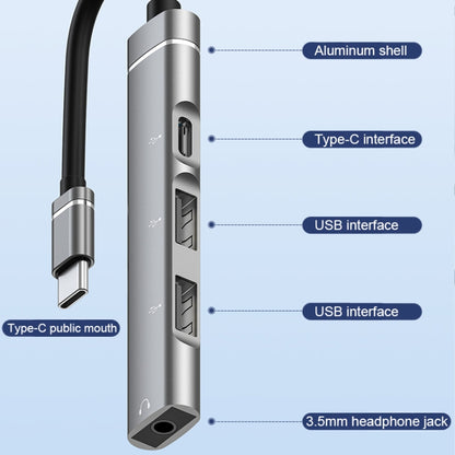 Док-станция USB-C/Type-C на 3,5 мм + 2 USB + Type-C HUB