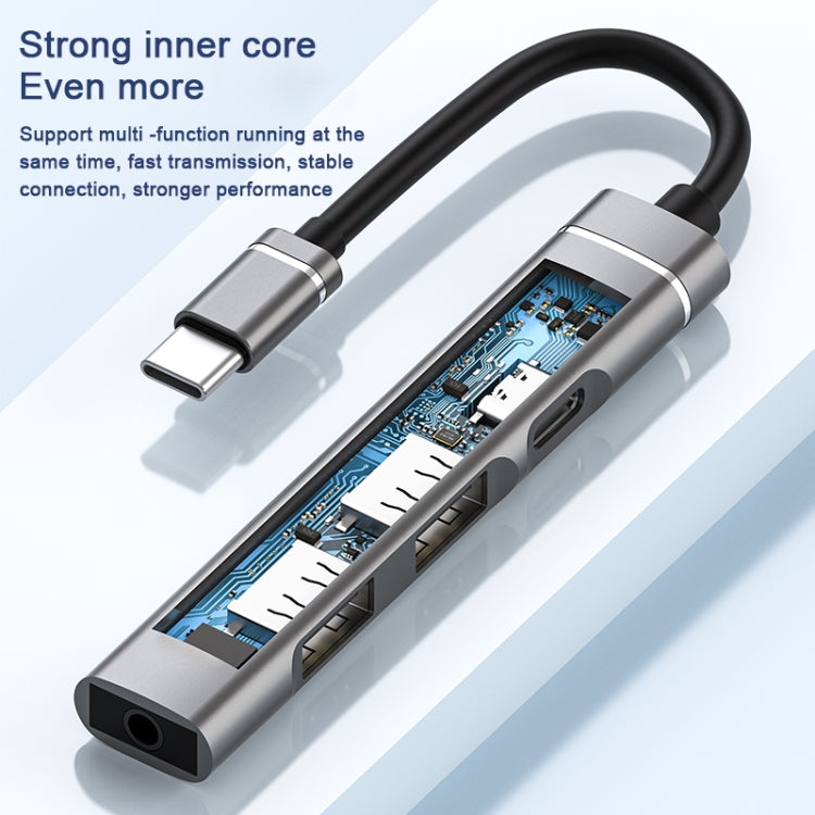 Док-станция USB-C/Type-C на 3,5 мм + 2 USB + Type-C HUB