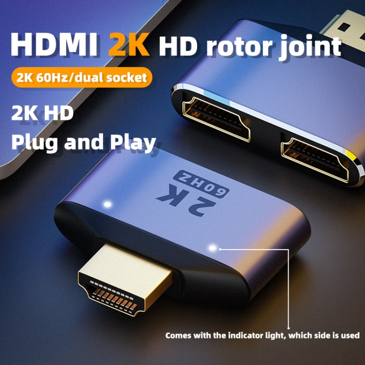 Адаптер HDMI 2 в 1 2K 60 Гц со световыми индикаторами