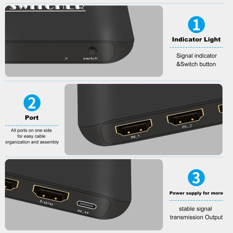 HDMI-коммутатор NK-H31 8K 3 в 1 для Xbox PS4 PS5 Roku UHD TV, монитора, проектора