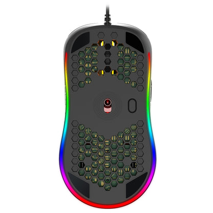 Проводная игровая мышь HXSJ X600 с 6 клавишами, RGB-подсветкой и возможностью программирования макросов