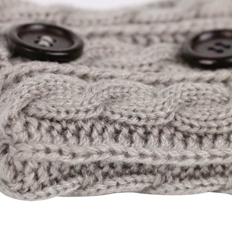 1 Pair Women Short Button Knitted Woolen Leg Warmers