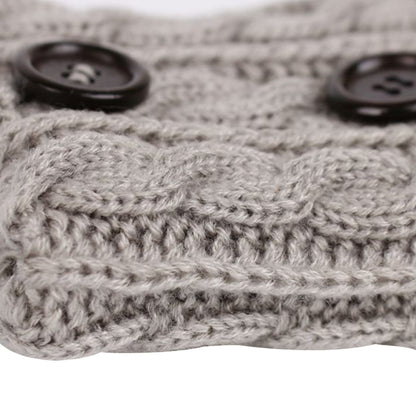 1 Pair Women Short Button Knitted Woolen Leg Warmers