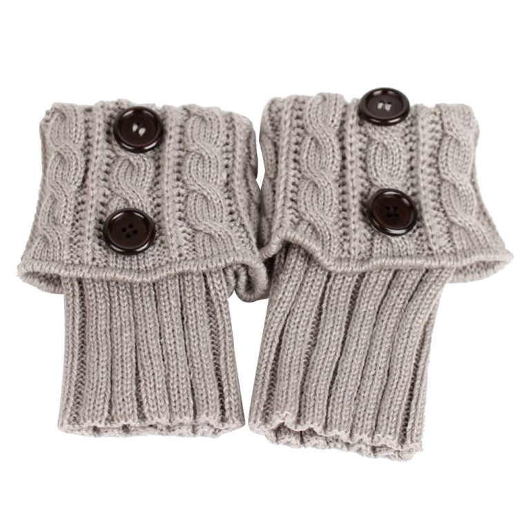 1 Pair Women Short Button Knitted Woolen Leg Warmers