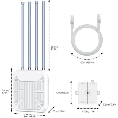 Wavlink WN573HX1 WiFi 6 AX1800 Dual Band Long Range Outdoor WiFi Extender
