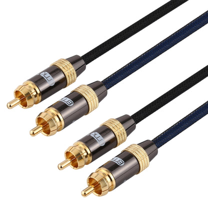 EMK 2 x RCA Male to 2 x RCA Male Gold Plated Connector Nylon Braid Coaxial Audio Cable for TV / Amplifier / Home Theater / DVD
