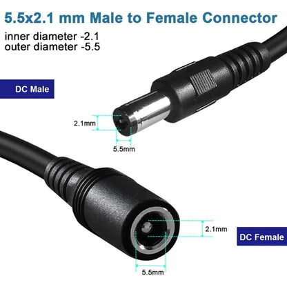 5.5 x 2.1mm Female to Male DC Power Extension Cable