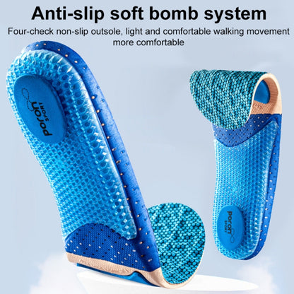 Men Shock Absorbing Sweat Absorbing Breathable Sports Insoles