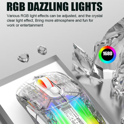 XUNFOX XYH20RGB 2.4G + BT + Wired Transparent 2400DPI RGB Light Gaming Mouse