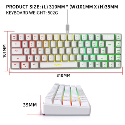 Проводная механическая клавиатура HXSJ V200 с RGB-подсветкой, 68 клавиш, длина кабеля: 1,7 м