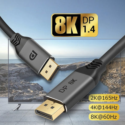 DisplayPort 1.4 vīriešu-vīriešu 8K HDR 60Hz 32.4Gbps savienojuma kabelis