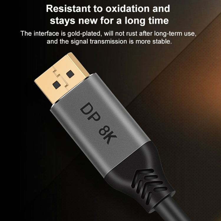DisplayPort 1.4 vīriešu-vīriešu 8K HDR 60Hz 32.4Gbps savienojuma kabelis