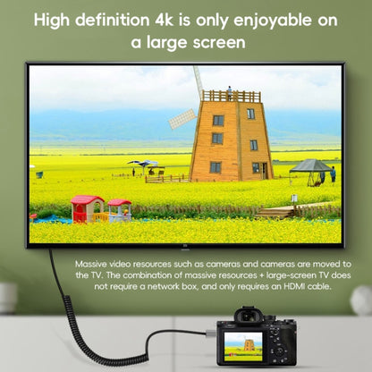 HDTV to Micro HDTV Elbow Head Spring Cable for DSLR Camera