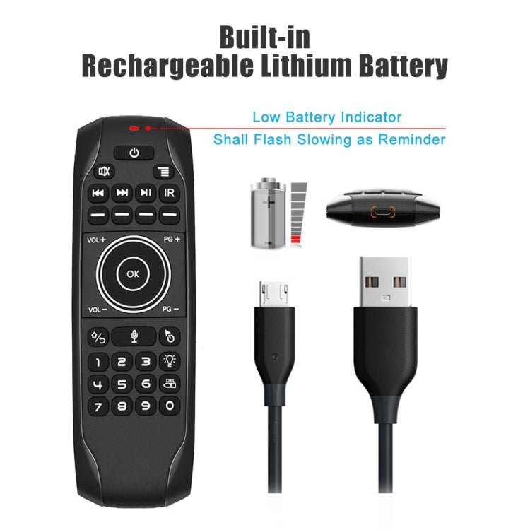 Беспроводная клавиатура G7V Pro 2,4 ГГц Fly Air Mouse со светодиодной подсветкой, пультом дистанционного управления и гироскопом для Android TV Box/ПК, поддержка интеллектуального голосового управления
