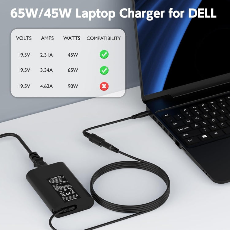 65W 19.5V 3.34A Laptop Notebook Power Adapter For Dell 7.4 x 5.0mm