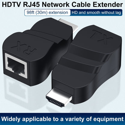 30 m HDTV uz RJ45 ABS materiāla tīkla kabeļa pagarinātājs