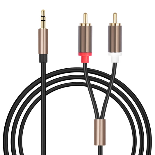 3,5 mm vīriešu un 2 RCA vīriešu audio kabeļa pastiprinātāja savienotājs