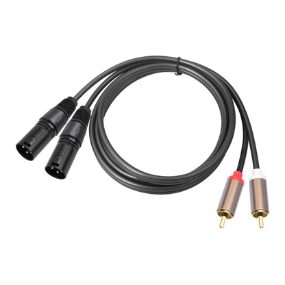 2 RCA vīriešu un 2 XLR vīriešu audio balansēšanas kabelis