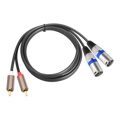 2 RCA vīriešu un 2 XLR 3 kontaktu vīriešu audio kabelis