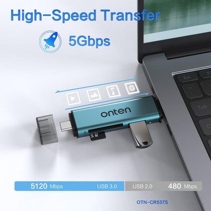 Onten OTN-CR537S 5-в-1 Type-C - USB с картридером Micro SD/TF