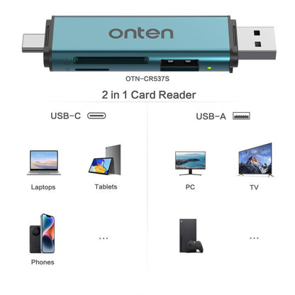 Onten OTN-CR537S 5-в-1 Type-C - USB с картридером Micro SD/TF