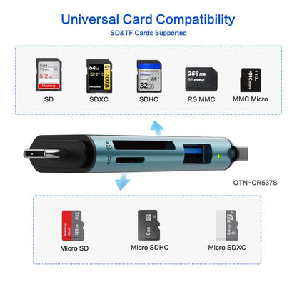 Onten OTN-CR537S 5-в-1 Type-C - USB с картридером Micro SD/TF