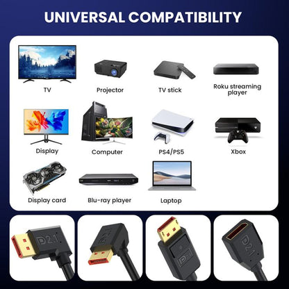 Кабель-адаптер расширения DisplayPort 52 Гбит/с 16K 30 Гц, длина: 1,2 м