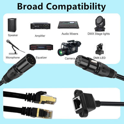 XLR 5 kontaktu spraudnis uz RJ45 spraudni audio kabelis, garums: 30 cm