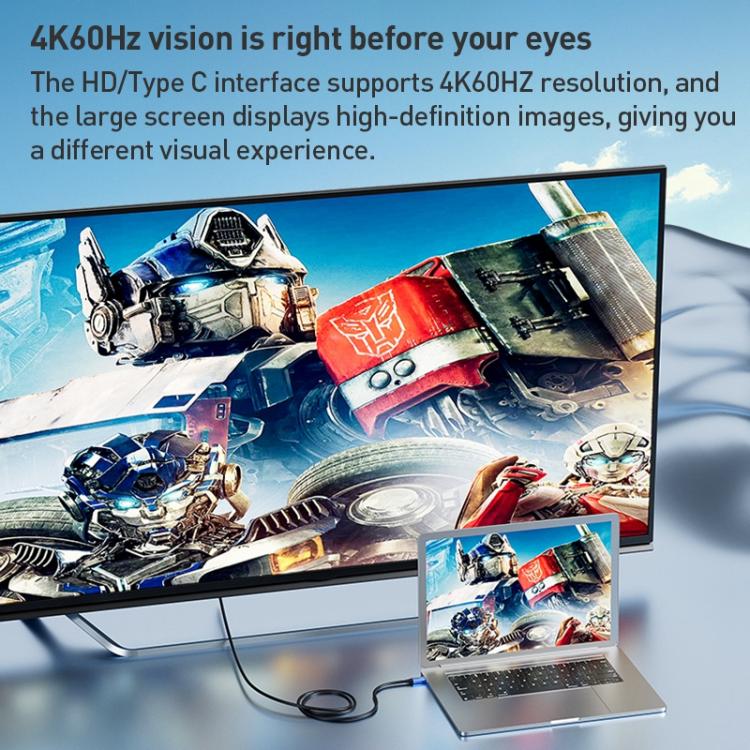 YCE-V292 Кабель-адаптер 2 в 1 Type-C — Type-C и HDMI 2.0